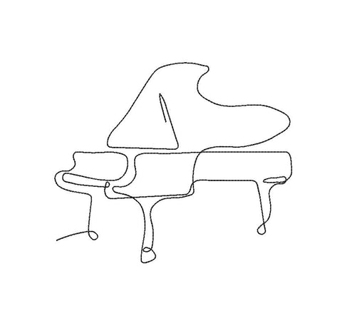 Piano One Line Minimalist Machine Embroidery Design Embroidery/Applique DESIGNS Canada Embroidery 