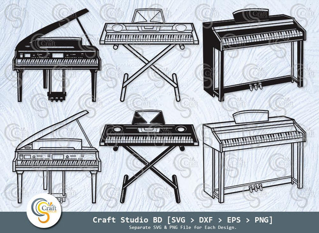 Piano Silhouette, Music Svg, Synth Svg, Musical Instrument Svg, Music Keys Svg, Piano Sign Svg, Piano SVG Bundle SVG ETC Craft 