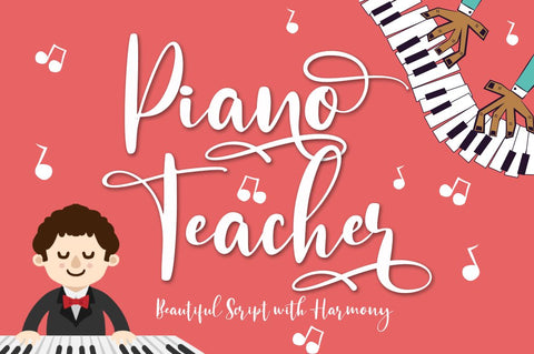 Piano Teacher Script With Harmony Feel Font Haksen 