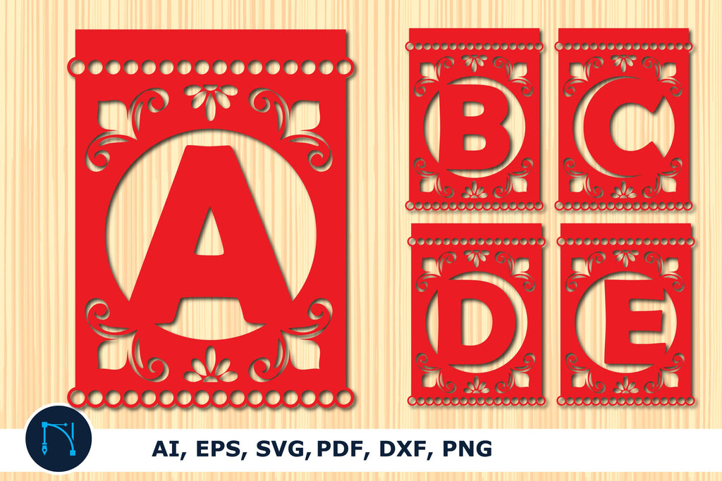 Picado Alphabet Number SVG file bundle - So Fontsy