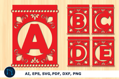 Picado Alphabet Number SVG file bundle SVG MD JOYNAL ABDIN 
