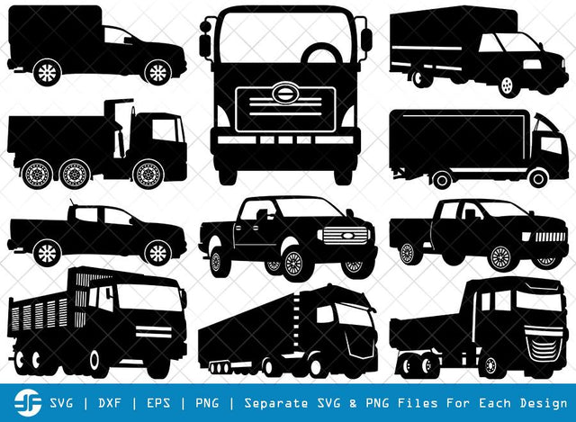 Pick Up Truck SVG Cut Files | Van Truck Silhouette Bundle | Truck Driver Svg | Cavard Van Svg SVG ETC Craft 
