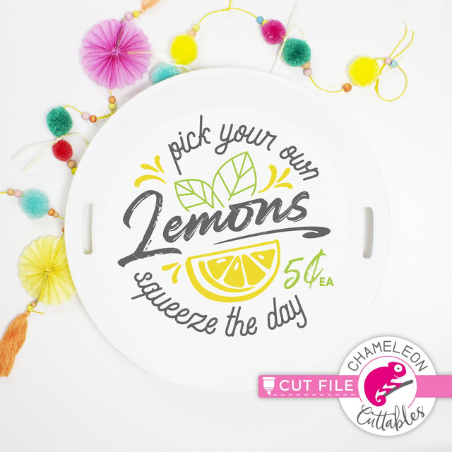 Pick your own lemons summer svg dxf png SVG Chameleon Cuttables 