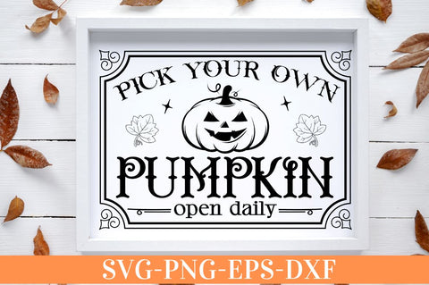 Pick your own pumpkin open daily SVG SVG DESIGNISTIC 