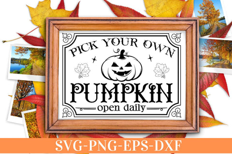Pick your own pumpkin open daily SVG SVG DESIGNISTIC 