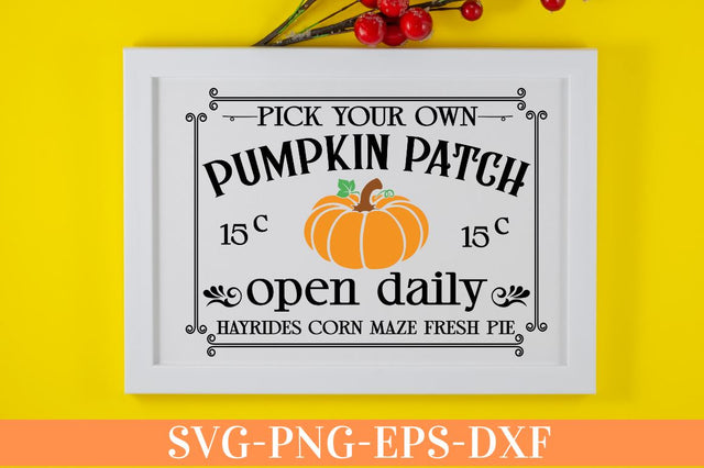 Pick your own pumpkin patch 15c open daily hayrides corn maze fresh pie SVG SVG DESIGNISTIC 