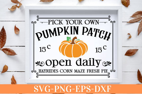 Pick your own pumpkin patch 15c open daily hayrides corn maze fresh pie SVG SVG DESIGNISTIC 