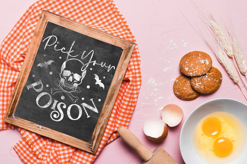 Pick Your Poison, Halloween Kitchen Sign SVG - So Fontsy