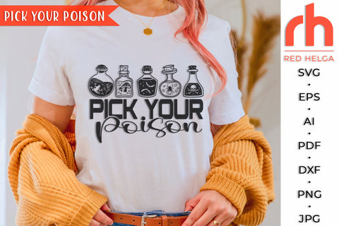 Pick Your Poison Sign SVG - Halloween Design Cut File SVG RedHelgaArt 