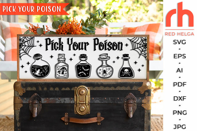 Pick Your Poison SVG - Horizontal Sign Cut File SVG RedHelgaArt 