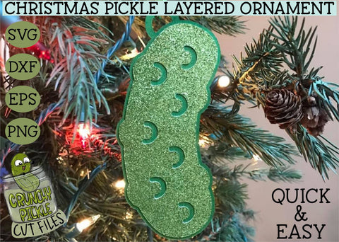 Pickle Christmas Ornament SVG Cut File SVG Crunchy Pickle 