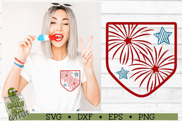 Pickle Pockets - Fireworks Pocket Patriotic / July 4th SVG File SVG Crunchy Pickle 