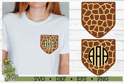 Pickle Pockets - Monogram Pocket Giraffe Print SVG Cut Fil SVG Crunchy Pickle 