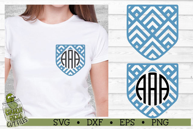 Pickle Pockets - Monogram Shirt Pocket Chevron 3 SVG File SVG Crunchy Pickle 