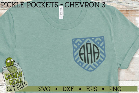 Pickle Pockets - Monogram Shirt Pocket Chevron 3 SVG File SVG Crunchy Pickle 