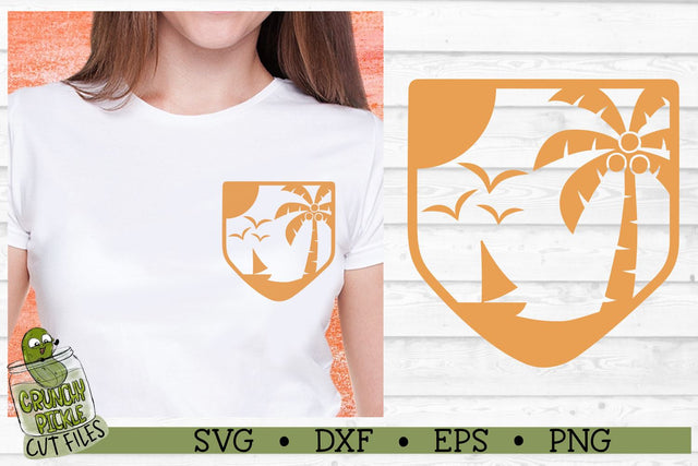 Pickle Pockets - Pocket Beach Palm Tree SVG Cut File SVG Crunchy Pickle 
