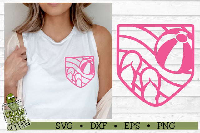 Pickle Pockets - Pocket Flip Flops SVG Cut File SVG Crunchy Pickle 