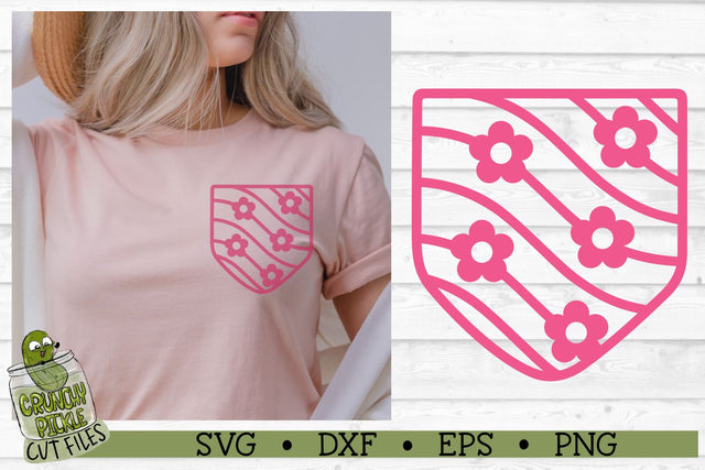 Pickle Pockets - Shirt Pocket Flowers 1 SVG File SVG Crunchy Pickle 
