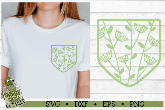 Pickle Pockets - Shirt Pocket Flowers 2 SVG File SVG Crunchy Pickle 