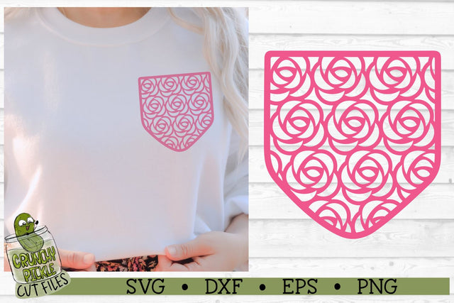Pickle Pockets - Shirt Pocket Roses SVG File SVG Crunchy Pickle 