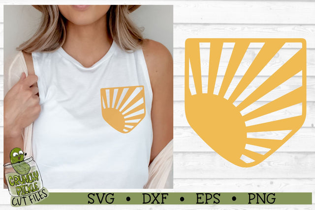 Pickle Pockets - Sun Rays Pocket SVG Cut File SVG Crunchy Pickle 