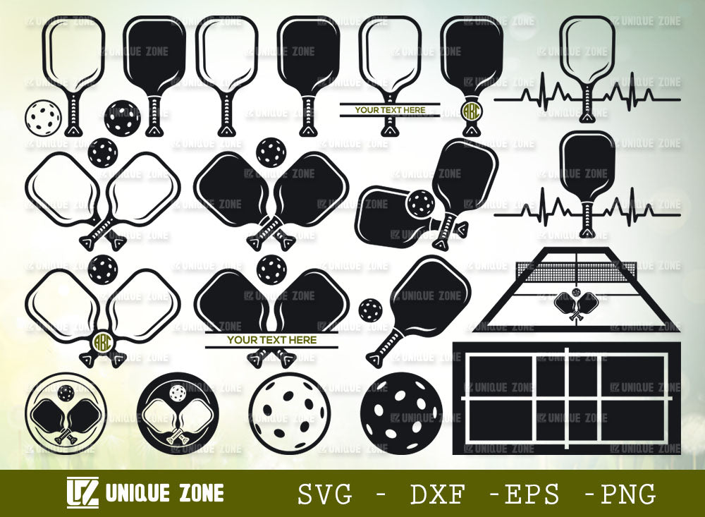 Pickleball Bundle SVG Cut File | Pickleball Court Svg | Pickleball With ...