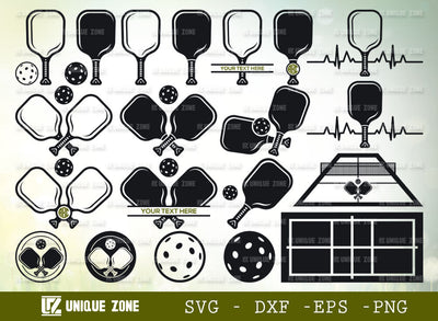 Pickleball Bundle SVG Cut File | Pickleball Court Svg | Pickleball With Beat Svg | Pickleball Paddles Svg | SVG Unique Zone 