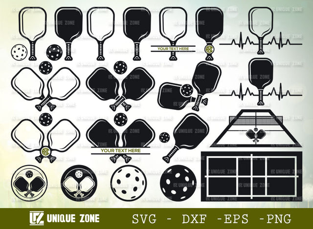 Pickleball Bundle SVG Cut File | Pickleball Court Svg | Pickleball With Beat Svg | Pickleball Paddles Svg | SVG Unique Zone 