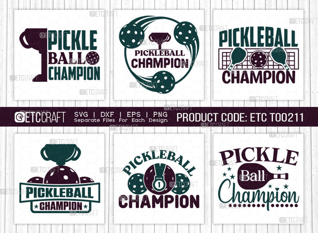 Pickleball Champion SVG Bundle, Pickleball Svg, Sports Svg, Pickleball Game Svg, Pickleball Tshirt Design, Pickleball Quotes, ETC T00211 SVG ETC Craft 