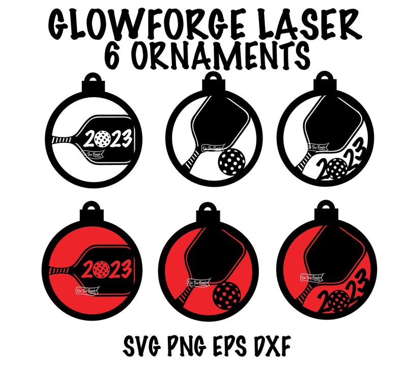 Pickleball Christmas Ornaments SVG 6 Designs SVG On the Beach Boutique 