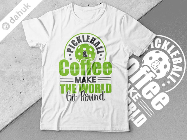 Pickleball & Coffee Make The World Go Round SVG, Make The World Go Round SVG, Cut file, for silhouette, Cricut design space, vinyl cut files SVG dahukdesign 