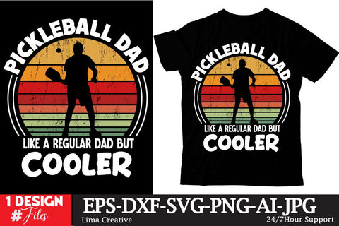 Pickleball Dad Like A Regular Dad But Cooler SVG Cute File, Father's Day retro T-shirt Design, Dad Sublimation PNG, Father's Day Retro Vintage T-shirt Design, Father's Day Clip Art,Dad SVG Bundle SVG Insomnia Std 