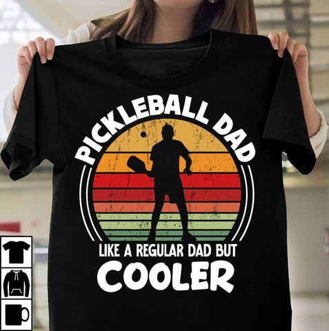 Pickleball Dad Like A Regular Dad But Cooler SVG Cute File, Father's Day retro T-shirt Design, Dad Sublimation PNG, Father's Day Retro Vintage T-shirt Design, Father's Day Clip Art,Dad SVG Bundle SVG Insomnia Std 