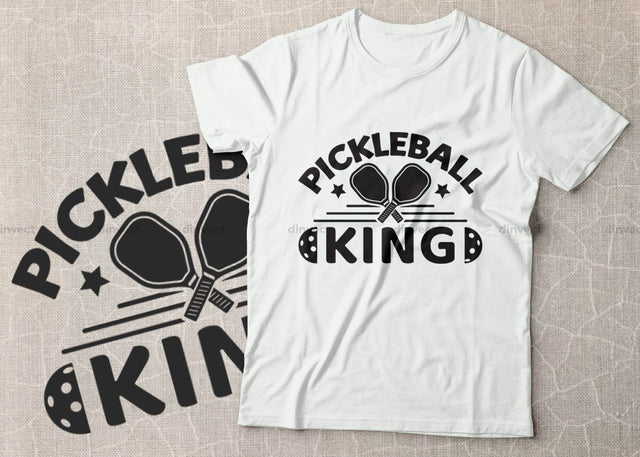 Pickleball King, Pickleball Designs, Pickleball T-shirt vector, Typography T-shirt Design, Typography T-shirt, Design Cut File for Crafters, Pickleball Cricut Files, SVG Dinvect 