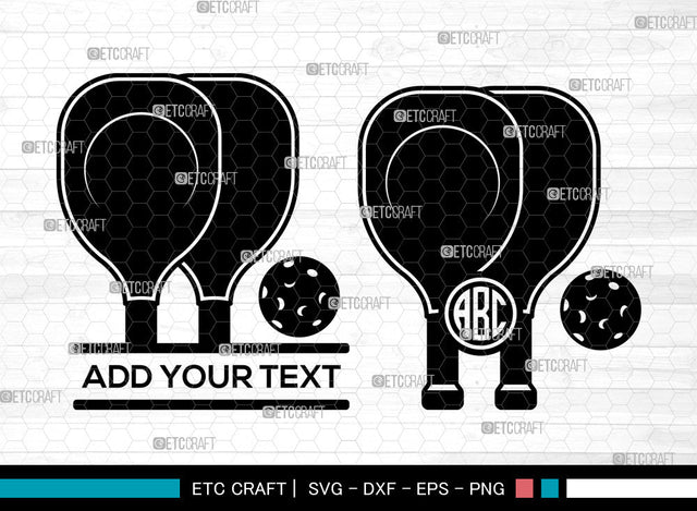 Pickleball Monogram SVG, Pickleball SVG, Pickleball Racket Svg, Pickleball Paddle Svg, Sports Svg, Split Monogram Svg, Pickleball SVG ETC Craft 