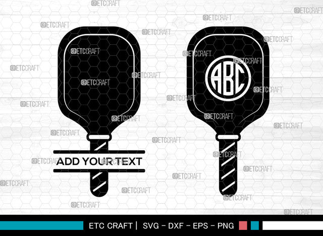 Pickleball Monogram SVG, Pickleball SVG, Pickleball Racket Svg, Pickleball Paddle Svg, Sports Svg, Split Monogram Svg, Pickleball SVG ETC Craft 