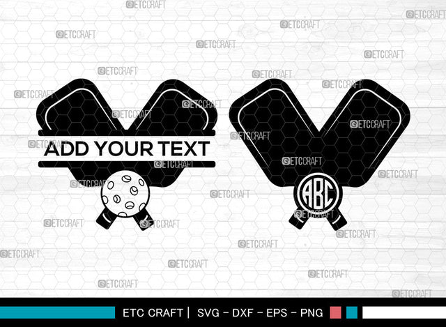 Pickleball Monogram SVG, Pickleball SVG, Pickleball Racket Svg, Pickleball Paddle Svg, Sports Svg, Split Monogram Svg, Pickleball SVG ETC Craft 
