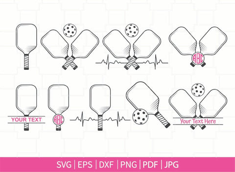 Pickleball paddles Svg, Pickleball svg Bundle, Pickleball Monogram, Peace Love Pickleball Svg, Heartbeat Pickleball sbg, Pickleball Cricut Files SVG Dinvect 