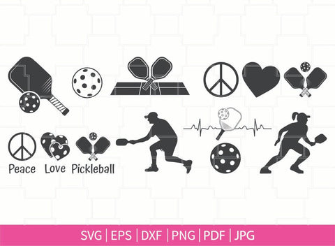 Pickleball paddles Svg, Pickleball svg Bundle, Pickleball Monogram, Peace Love Pickleball Svg, Heartbeat Pickleball sbg, Pickleball Cricut Files SVG Dinvect 