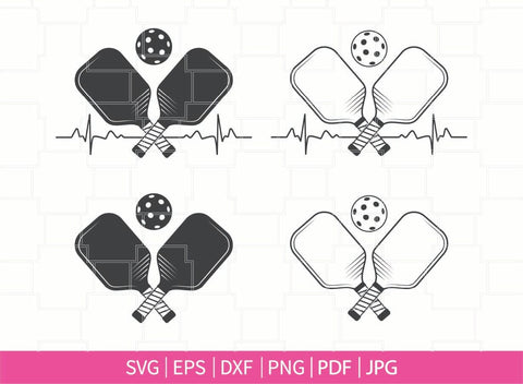 Pickleball paddles Svg, Pickleball svg Bundle, Pickleball Monogram, Peace Love Pickleball Svg, Heartbeat Pickleball sbg, Pickleball Cricut Files SVG Dinvect 