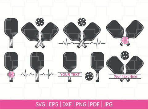 Pickleball paddles Svg, Pickleball svg Bundle, Pickleball Monogram, Peace Love Pickleball Svg, Heartbeat Pickleball sbg, Pickleball Cricut Files SVG Dinvect 