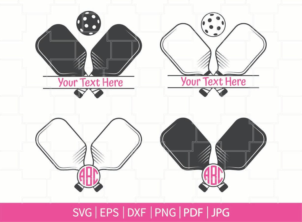 Pickleball paddles Svg, Pickleball svg Bundle, Pickleball Monogram ...