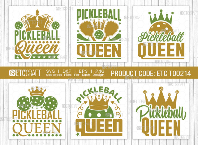 Pickleball Queen SVG Bundle, Pickleball Svg, Sports Svg, Pickleball Game Svg, Pickleball Tshirt Design, Pickleball Quotes, ETC T00214 SVG ETC Craft 
