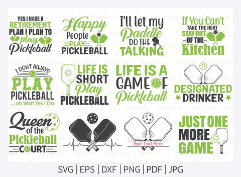 Pickleball SVG Bundle, Pickleball SVG, Pickleball heartbeat svg, Pickleball Cricut Files, Cut Files for Crafters, Pickleball tshirt design, Pickleball Clipart, svg SVG Dinvect 