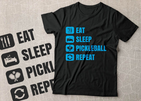Pickleball SVG, Eat Sleep Pickleball Repeat SVG, Pickleball Cricut Files, Pickleball Typography Design, Pickleball T-Shirt design, Svg, Eps SVG Dinvect 