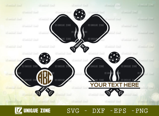 Pickleball SVG Monogram Cut File | Pickleball Court Svg | Pickleball With Beat Svg | Pickleball Paddles Svg | Plain Pickleball Svg | Pickleball Circle Monogram | Pickleball Split Monogram SVG Unique Zone 