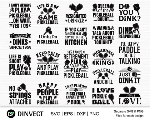 Pickleball SVG, Pickleball Bundle SVG, Pickleball t-shirt design, Pickleball Cricut files, pickleball t-shirt design, Pickleball Cricut Files, SVG, Eps, Dxf, png SVG Dinvect 