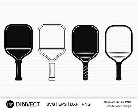 Pickleball SVG, Pickleball Clipart, Pickleball Silhouette, Pickleball Vector, Cricut Cut File Vector Commercial Use Cameo, Vinyl Designs, Iron On Decals, Cricut cut files, svg, eps, dxf, png SVG Dinvect 