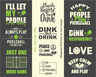 Pickleball SVG, Pickleball Tshirt Design Bundle svg, Cut Files for Crafters, Cutfile, Pickleball Cricut Files, svg, eps, dxf, png SVG dahukdesign 