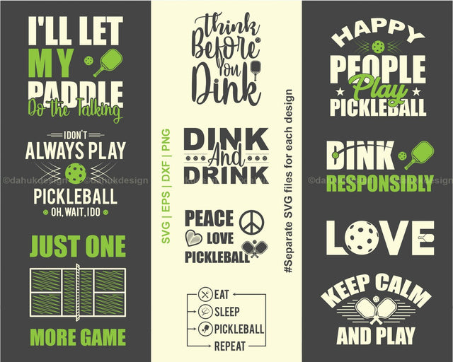 Pickleball SVG, Pickleball Tshirt Design Bundle svg, Cut Files for Crafters, Cutfile, Pickleball Cricut Files, svg, eps, dxf, png SVG dahukdesign 